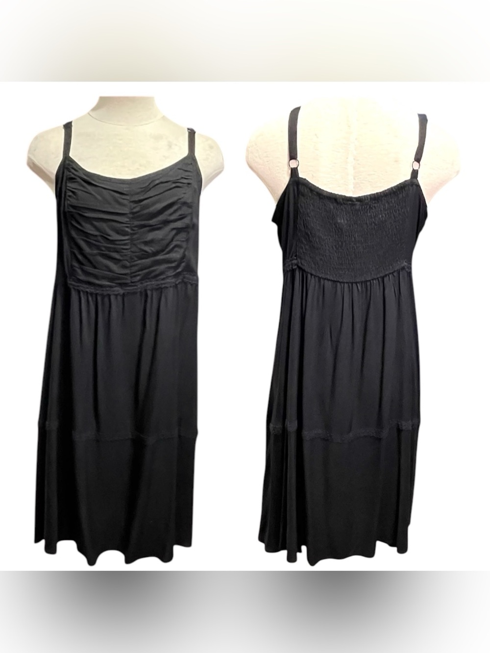 Torrid - Black Sweetheart Smock Back Adjustable Sleeveless Tank Dress - Size 2 - Picture 2 of 8